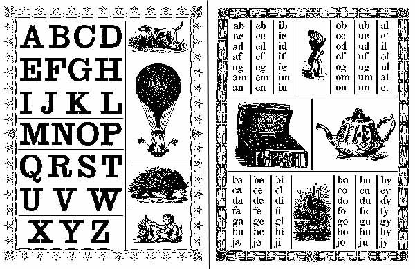 Primer pages showing alphabet