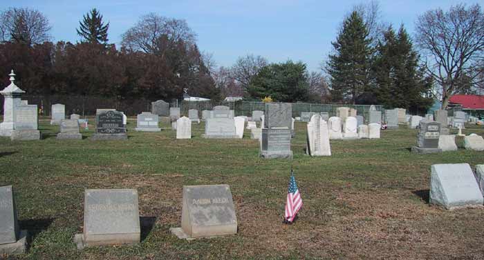 view of the grave stones in the cemetery
