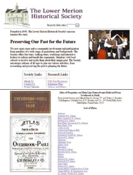 two old fashioned web page screen shots