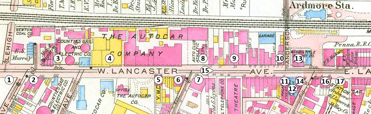 Ardmore business district map 1926