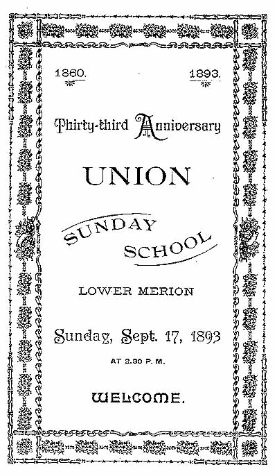 title page: 23rd anniversary of the Union Sunday School