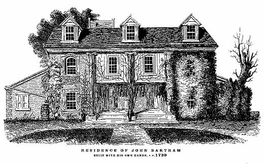 lithograph: Residence of John Bartram