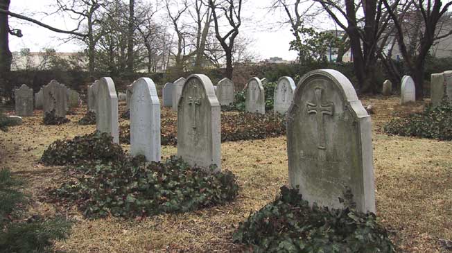 grave stones in the cemetery
