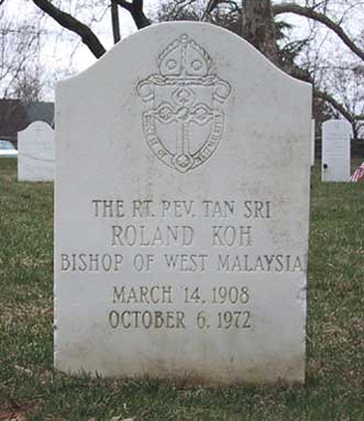 single white head stone: Roland Koh, Bishop of West Malaysia