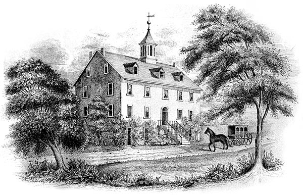 Woodcut of The Lower Merion Academy in 1851