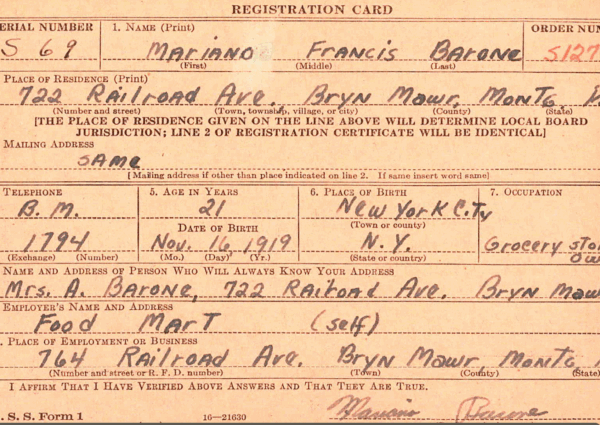 “Freedom at Last!”: The Harrowing Wartime Story of Lower Merion’s Mariano Barone