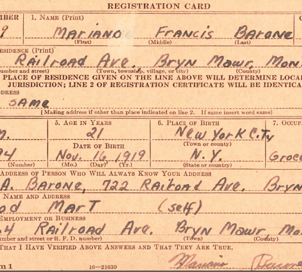 “Freedom at Last!”: The Harrowing Wartime Story of Lower Merion’s Mariano Barone